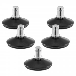 Set 5 Picioare pentru scaun de birou tija 10 mm, Kwmobile, Negru, Otel, 56093.02 - Img 1