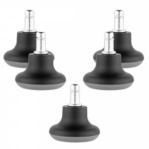 Set 5 Picioare pentru scaun de birou tija 11 mm, Kwmobile, Gri, Nylon, 56092.02 - Img 1