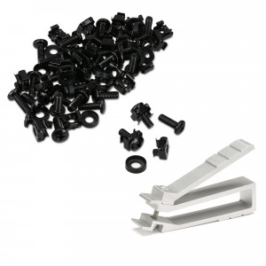 Set 50 Suruburi, piulite si saibe M6 cu instrument pentru extractie, Kwmobile, Negru, Metal, 51862.01.50 - Img 2