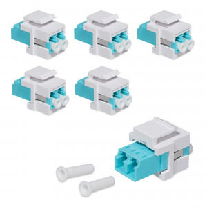 Set 6 Mufe duplex pentru fibra optica de 62.5 microni, Kwmobile, Alb/Albastru, Plastic, 51090.02.06 - Img 2