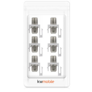 Set 6 Mufe Tip F cu fixare pentru cabluri coaxiale DVB-S/DVB-S2, Kwmobile, Alb/Argintiu, Metal, 51085.02.06 - Img 6