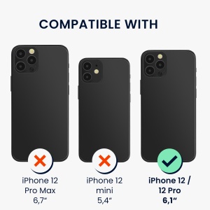Set Husa si Folie de protectie Kwmobile pentru Apple iPhone 12/iPhone 12 Pro, Multicolor, Silicon/Sticla securizata, KWM000022TI002C - Img 6