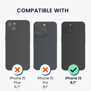 Set Husa si Folie de protectie Kwmobile pentru Apple iPhone 15, Multicolor, Silicon/Sticla securizata, KWM000022TE002C - Img 6