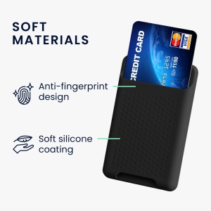Suport magnetic pentru carduri compatibil cu Apple iPhone 14 Series/iPhone 13 Series/iPhone 12 Series, Kwmobile, Negru, Plastic, 58790.01 - Img 3