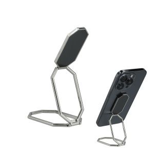 Suport pliabil Kwmobile pentru telefoane, Argintiu/Negru, Zinc, KWM000020IP001C - Img 2