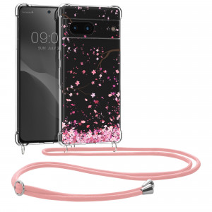 Bumper kwmobile pentru Google Pixel 7, Silicon, Transparent/Roz, 60206.02 - Img 1