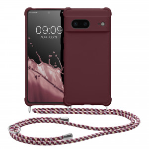 Bumper kwmobile pentru Google Pixel 7, Silicon, Visiniu, 59966.187 - Img 2