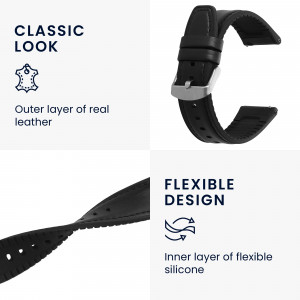 Curea kwmobile pentru Xiaomi Watch S1 Active, Piele, Negru, 60120.01 - Img 3