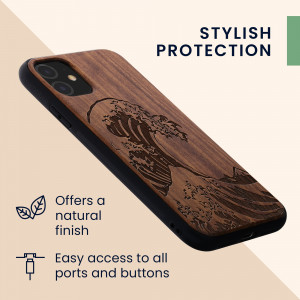 Husa kwmobile pentru Apple iPhone 11, Lemn, Maro, 49799.17 - Img 3