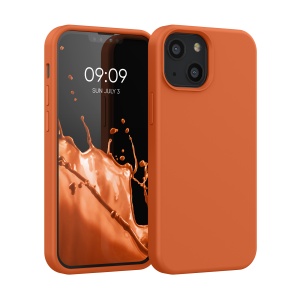 Husa Kwmobile pentru Apple iPhone 13 Mini, Portocaliu, Silicon, KWM000013OU055C - Img 1
