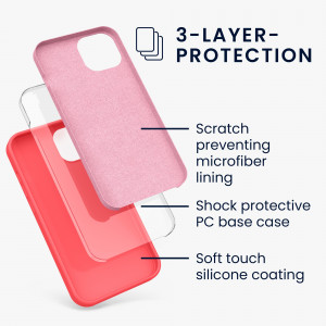 Husa Kwmobile pentru Apple iPhone 13, Silicon, Coral, 55878.141 - Img 3