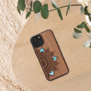 Husa Kwmobile pentru Apple iPhone 14, Maro, Lemn/Silicon, 59124.06 - Img 5