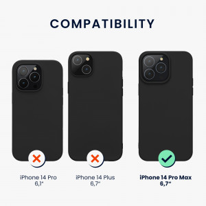 Husa Kwmobile pentru Apple iPhone 14 Pro Max, Silicon, Negru, 59078.47 - Img 3