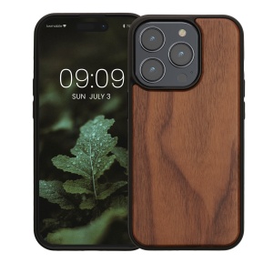 Husa Kwmobile pentru Apple iPhone 15 Pro, Maro, Lemn/Silicon, 62009.18 - Img 2