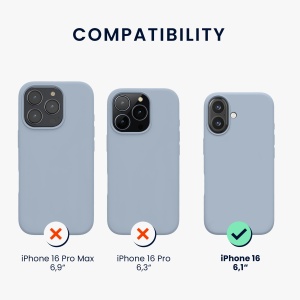 Husa Kwmobile pentru Apple iPhone 16, Albastru deschis, Silicon, KWM000022TU009C - Img 6