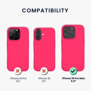 Husa Kwmobile pentru Apple iPhone 16 Pro Max, Roz, Silicon, KWM000022TX002C - Img 6