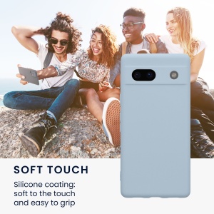 Husa Kwmobile pentru Google Pixel 7a, Albastru deschis, Silicon, KWM000019YF021C - Img 3