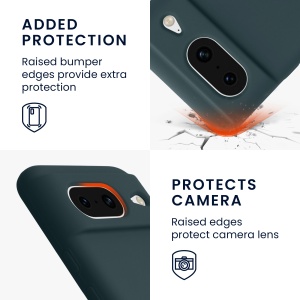 Husa Kwmobile pentru Google Pixel 8, Verde inchis, Silicon, KWM000020JF010C - Img 9