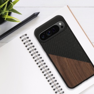 Husa Kwmobile pentru Google Pixel 9 Pro XL, Maro/Negru, Lemn/Silicon, KWM000020QS001C - Img 6