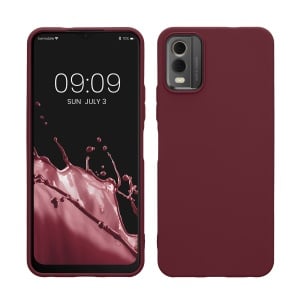 Husa Kwmobile pentru Nokia C32, Visiniu, Silicon, KWM000021KO003C - Img 1