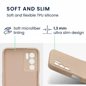 Husa Kwmobile pentru OPPO A16/A16s/A54s, Crem, Silicon, 57572.225 - Img 6