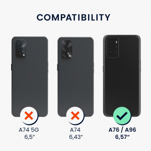 Husa Kwmobile pentru OPPO A76/A96, Silicon, Transparent/Negru, 59149.01 - Img 6
