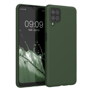 Husa Kwmobile pentru Samsung Galaxy A12, Verde inchis, Silicon, KWM000012BL066C - Img 1