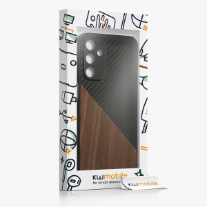 Husa Kwmobile pentru Samsung Galaxy A15 5G, Maro/Negru, Lemn, KWM000021OT001C - Img 7