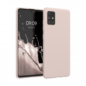 Husa Kwmobile pentru Samsung Galaxy A51, Silicon, Crem, 51196.225 - Img 1
