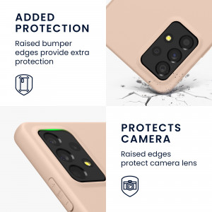 Husa Kwmobile pentru Samsung Galaxy A53 5G, Silicon, Crem, 57808.225 - Img 4