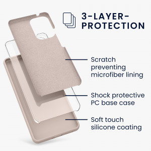 Husa Kwmobile pentru Samsung Galaxy A53 5G, Silicon, Crem, 57835.225 - Img 3