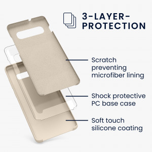 Husa kwmobile pentru Samsung Galaxy S10 Plus, Silicon, Crem, 49028.125 - Img 3