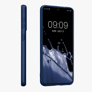 Husa Kwmobile pentru Samsung Galaxy S21, Albastru inchis, Silicon, KWM000012BU019C - Img 3