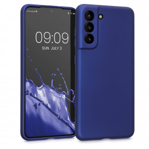 Husa Kwmobile pentru Samsung Galaxy S21 FE, Silicon, Albastru, 55485.64 - Img 1