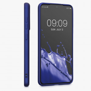 Husa Kwmobile pentru Samsung Galaxy S21 FE, Silicon, Albastru, 55485.64 - Img 5