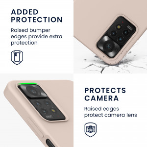 Husa Kwmobile pentru Xiaomi Redmi Note 11 Pro/Redmi Note 11 Pro 5G, Silicon, Crem, 57373.225 - Img 4