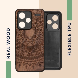 Husa Kwmobile pentru Xiaomi Redmi Note 13 Pro Plus 5G, Maro, Lemn/Silicon, KWM000020KL003C - Img 3