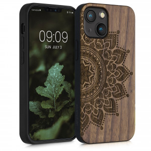 Husa pentru Apple iPhone 13 Mini, Lemn, Maro, 55936.04, kwmobile - Img 1