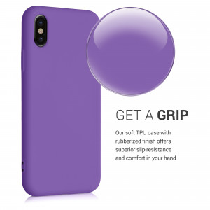 Husa pentru iPhone X / iPhone XS, Silicon, Mov, 49982.221 - Img 5