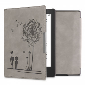 Husa pentru Kobo Aura H2O Edition 1, Piele ecologica, Gri, kwmobile, 56872.02 - Img 1