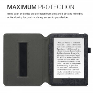 Husa pentru Kobo Aura H2O Edition 2, Textil, Gri, kwmobile, 54137.19 - Img 5