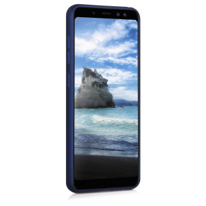 Husa pentru Samsung Galaxy A8 (2018), Silicon, Albastru, 45634.64 - Img 3