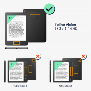 Husa pentru Tolino Vision 4/Vision 3/Vision 2, Kwmobile, Multicolor, Piele ecologica, 28119.52 - Img 6