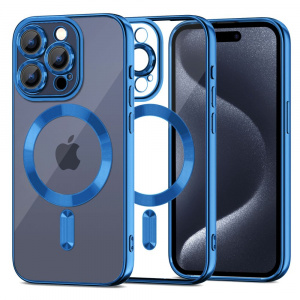 Husa Tech-Protect Magshine MagSafe pentru Apple iPhone 15 Pro Max Albastru inchis - Img 1