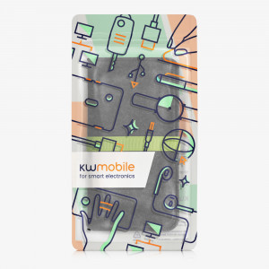 Husa Universala Kwmobile marime XL - 6,8 inch, Microfibra, Gri/Verde, 58046.03 - Img 7