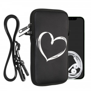 Husa Universala Kwmobile marime XL - 6,8 inch, Neopren, Negru/Alb, 58701.4.02 - Img 1