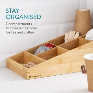 Organizator pentru cafea si ceai Navaris cu 7 compartimente din bambus, maro deschis, 57231.01 - Img 6