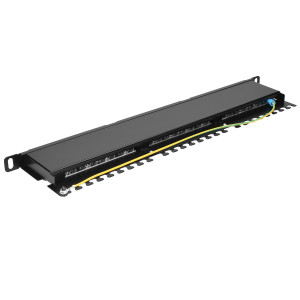 Patch Panel Cat6 cu 24 porturi RJ45 si montare in rack, Kwmobile, Negru, Metal, 48307.01.01 - Img 7