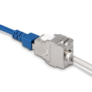 Set 12 Mufe CAT6A de 10 Gbit pentru cabluri Ethernet RJ45, Kwmobile, Argintiu, Metal, 45358.12 - Img 3
