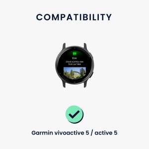 Set 2 Curele Kwmobile pentru Garmin vivoactive 5/Active 5, Negru/Albastru inchis, Silicon, KWM0000254E001C - Img 5